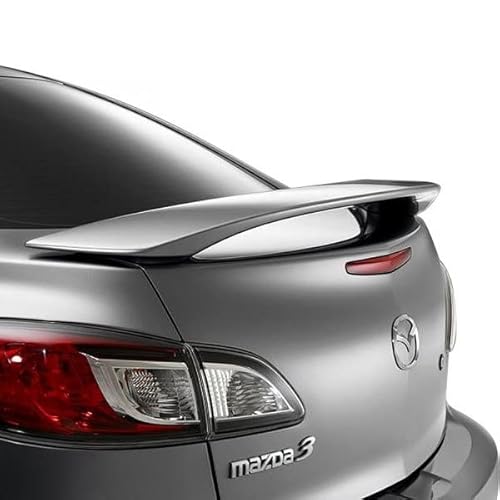 Trunk Spoiler Compatible With 2010-2013 Mazda Mazda 3 Sedan Factory Style Painted Color 34K Crystal White Pearl