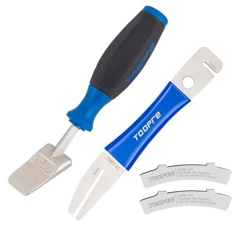 TIKBRO Hydraulic Piston Press for Bicycle Disc Brakes Repair Tool Kit 4-Piece Set Rotor Truing Fork Rotor Adjustment Tool Disc Brake Gap Regulator Bike Disc Alignment Tool
