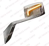 QSC Truck Parts Performance LED Chrome Hood Mirror L & R Pair & Mounting Kit compatible with Volvo VNL