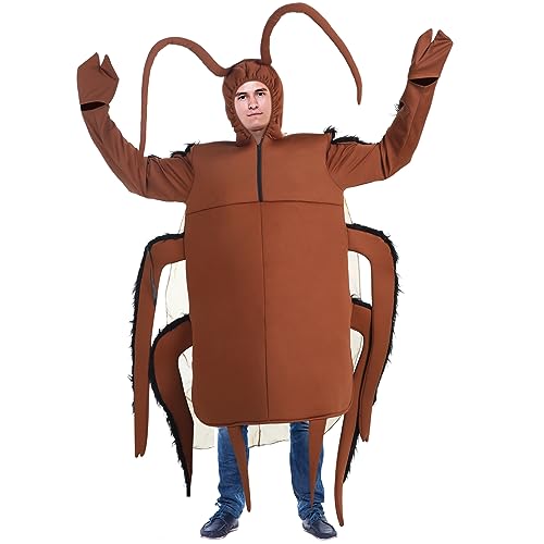 Panitay Cockroach Costume Creepy Cockroach Halloween Costume Weird Roach Costume for Adults Halloween Cosplay(Adults Size)
