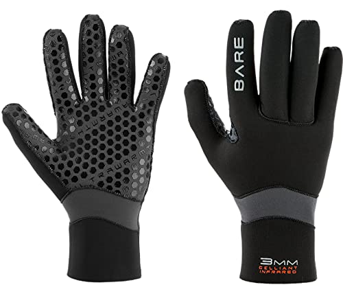 Bare 5MM Ultrawarmth Glove | Neoprene | Made with Unique Omnired Inner Fabric | Great for Diving & Snorkeling | Easy to Put on and take Off | Comfortable | Excellent Dexterity | Unisex | L