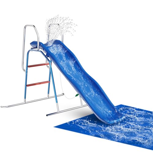 OHYEMO Water Slide for Kids Backyard, Outdoor Waterslide with 3-Zone Spray Sprinkler and Ground Tarp, Summer Water Slip and Slide Game Toy for Backyard Water Fun Activities Play