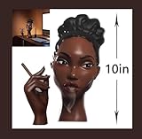 Hanicamola Black Woman Head Incense Burner with Decorative Silk Scarf, Black Lady Headscents Incense Holder, Home Decor Gift