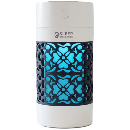 Sleep Connection Cool Mist Humidifier - 250ml Air Humidifier for Bedroom, Cars, and More - 7-Color Night Light, Auto-Off, Quiet Operation for Improved Indoor Air Quality