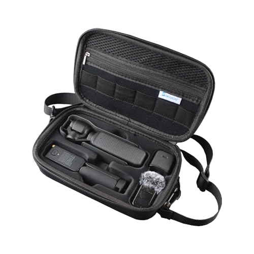 Skyreat Osmo Pocket 3 Case, Portable PU Storage Protective Bag for DJI Osmo Pocket 3 Creator Combo Accessories (Black)