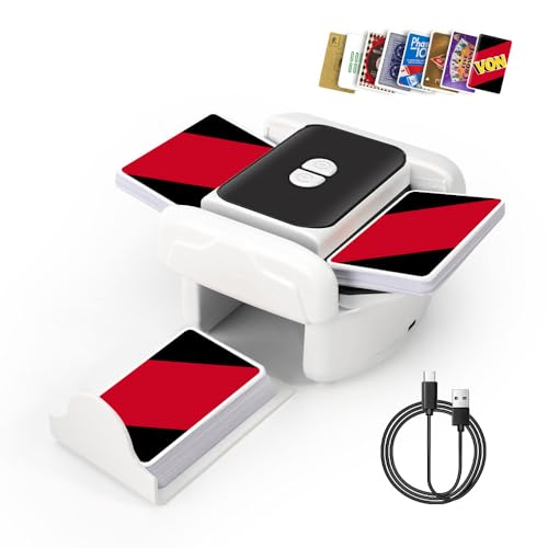 EJU Automatic Card Shuffler 2/1 Deck Compatible with Uno Card Game,Playing Cards,Casino,Rechargeable Poker Machine Compatible with 5 Crowns,Phase 10,Mahjong,Skipbo,Blackjack,Quiet Adults Game Night