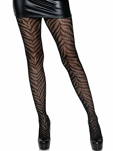 Leg Avenue Women Dark Alternative Animal Fishnet tights, Zebra, One Size US