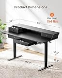 ErGear Standing Desk with Drawers, 63 x 30 Inches Height Adjustable Desk with Storage, Electric Sit Stand Desk, 4 Memory Preset Computer Home Office Desk with Cable Management Tray, Black