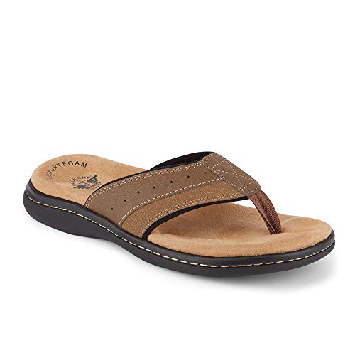 Dockers Men's Laguna Flip Flop, Dark Tan, 9 M US