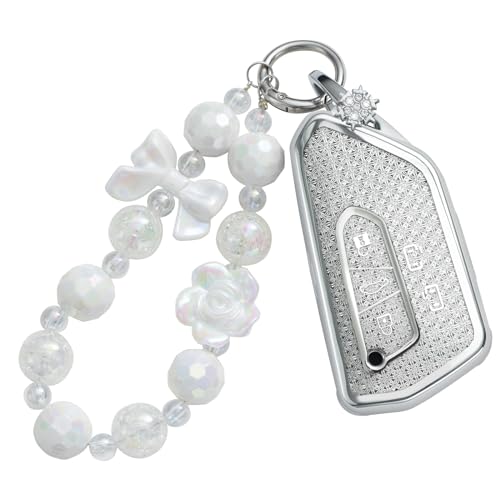Pangpai Key Fob Cover for VW Golf 8 ID4 Seat Leon MK 4 Skoda Octavia Smart Key TPU Keys Case Shell Protector with Keychain Lanyard Women Cute