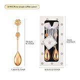 30Pack(60PCS) Rose Flower Shape Drinking&Coffee Spoon Teaspoons for Wedding Gift Tea Party Souvenir or Bridal Shower Favors for Guests with Individual Package