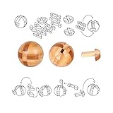 VolksRose 12pcs Wooden Brain Teaser Puzzles, IQ Challenge Puzzle Games, Logic Smart Mind Puzzle Box Lock Toy Removing Assembling 3D Small Puzzle Gift Set for Adults Teenagers Kids, 1.8inch 4.5cm