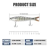 TRUSCEND Fishing Lures for Bass Trout Multi Jointed Swimbaits Slow Sinking Bionic Swimming Lures Bass Freshwater Saltwater Bass Lifelike Fishing Lures Kit