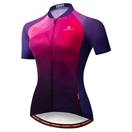 Aogda Cycling Shirts Women Bike Jerseys Bicycle Tops Ladies Biking Clothing（Medium）