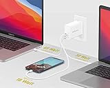 EZQuest 120W USB C Charger - 2X USB-C, 1X USB-A Port, with 2 Meter USB C Charger Cable Fast Charging Block or GAN Charger - EU Converter Compatible for MacBook Pro, iPad Pro & Other Type C Devices