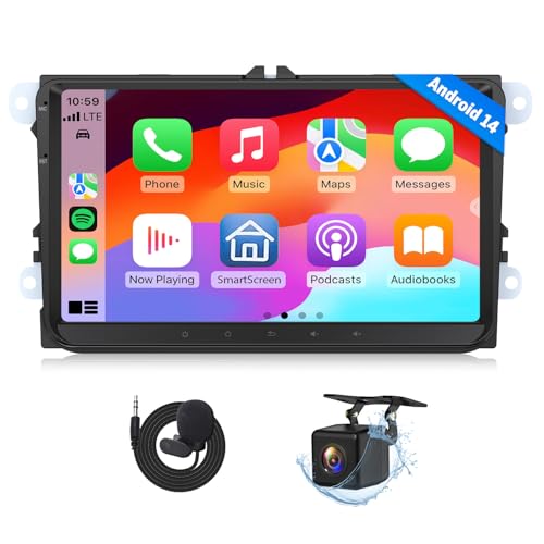 Eonon Android 14 Car Stereo for Volkswagen Golf MK5/MK6 Jetta Passat SEAT Skoda, 9'' CarPlay Android Auto Touchscreen Headunit with DSP, Bluetooth 5.4,SWC, 3+32G - VWX7