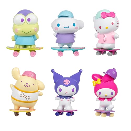 Jazwares Hello Kitty and Friends, 4” Ultra-Premier 6-Figure Set - Hello Kitty, Kuromi, My Melody, Cinnamoroll, Pompompurin, and Keroppi - Officially Licensed Sanrio Product from