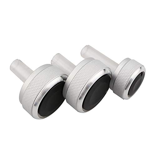 Aluminum Alloy Air Conditioning Knob AC Knob Heat Control Button for VW for Passat B5 for Golf 4 MK4 for Bora(Silver)
