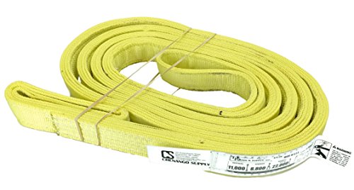 4 Ply Slings. Many Lengths in Listing! (USA Made), 2" x 30' Nylon Lifting Web Sling. 11,000 lbs Vertical, 8,800 Choker, 22,000 Basket, High Capacity Eye & Eye (2" x30')
