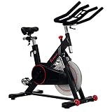 Sunny Health & Fitness Magnetic Belt Drive Indoor Cycling Bike with 44 lb Flywheel and Large Device Holder, Black, Model Number: SF-B1805