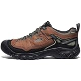 KEEN Men's Targhee 4 Low Height Durable Comfortable Waterproof Hiking Shoes, Bison/Black, 10.5