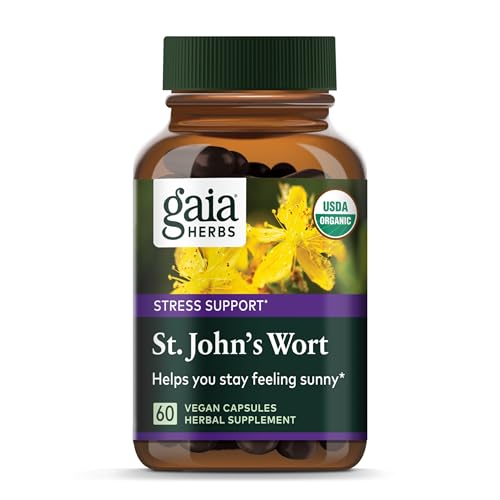 Gaia Herbs St. John's Wort - Natural Stress Support Supplement - with St. John's Wort - 60 Vegan Capsules (20-Day Supply)