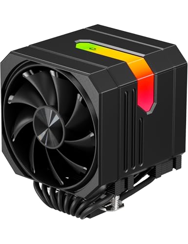 CPU Air Cooler with 8X6mm Heat Pipes,Dual 120mm Fan ARGB CPU Cooler 1600rmp,CPU Air Cooler AMD AM5/AM4/AM3 Series,CPU Air Cooler 6.22’’ Height compatible with Intel LGA 1851/1700/1155/1156/2011(Black)