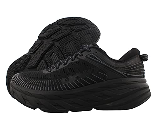 HOKA Bondi 7 Womens Shoes Size 6, Color: Black/Black