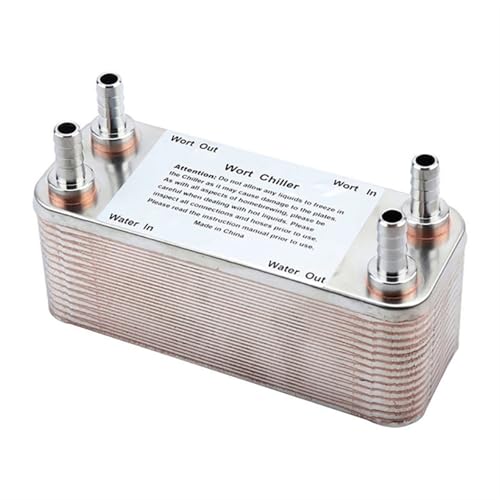 Plate Heat Exchanger Stainless Plate Wort Chiller 30 Plates Brewing Chiller,with 1/2" Barb
