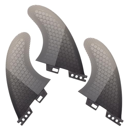 Rokia R FCS2 Surfboard Fins | High-Performance Fiberglass Reinforced Surfboard FcsII Style Fin Box | G5 3Pcs Thruster Fins Set Board Fin for Softboard Hardboard Giliboard Surfing Longboard Shortboard