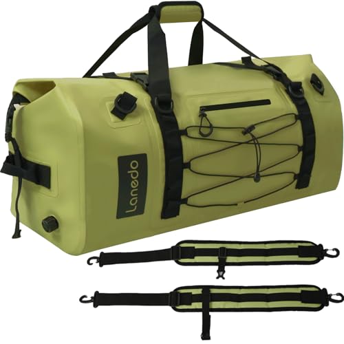 Lanedo 80L Dry Bag Large Waterproof Bag Roll-Top Heavy Duty Fishing Duffle Bag with Durable Straps & Handles for Kayaking Paddle boarding Boating Rafting Fishing Canoeing Camping (Green)