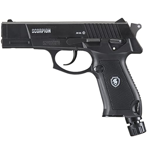 Lancer Tactical Scorpion 0.5 Caliber CO2 Non-Blowback Air Self Defense-Less Lethal, Ideal for Home and Personal Defense-Police-Grade Pepper Projectile Gun (Black)