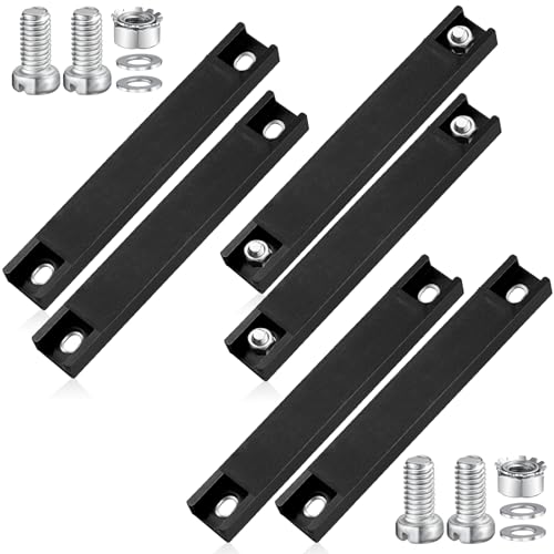 Wenqik 6 Pcs Magnetic License Plate Holder Temp Tag License Plate Mount Rubber Coated Magnet for Vehicles Car Truck Test Drive Plates Supplies (Black)