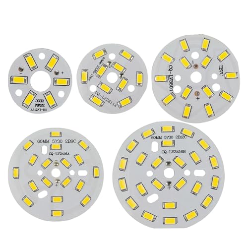 TCTKPAMANZ 5PCS New 3W 5W 7W 9W 18W 5730 Brightness SMD Light Board Led Lamp Panel for Ceiling PCB with LED Bulb Replacement lamp Board(4000K,12W D60mm)