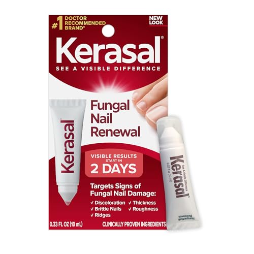 Kerasal Nail Renewal, Restores Appearance of Discolored or Damaged Nails, 0.33 fl oz (Packaging May Vary)