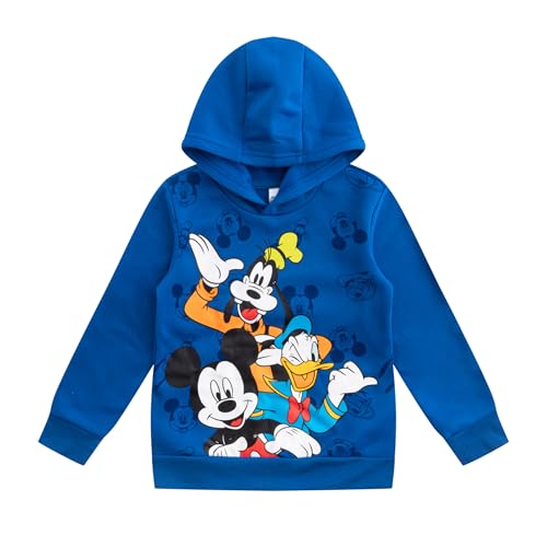 Disney Mickey Mouse, Goofy and Donald Duck Boys Pullover Hoodie for Toddler, Little and Big Kids Blue