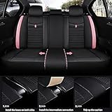 TISSARLG Car Seat Cover Fit for Volvo XC40 2019-2024, Dogs Friendly Seat Covers with Classic Design, Safe and Cozy Seat Cover for Cars, Non-Slip Car Seat Covers(Luxury 5 Seats,Black and Pink)