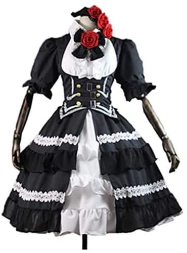 Date A Live Cos Halloween Tokisaki Kurumi Cosplay Female Girls Gothic Lolita Palace Dress Cosplay Costume (Female M)