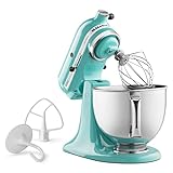 KitchenAid Artisan Series 5 Quart Tilt Head Stand Mixer with Pouring Shield KSM150PS, Removable bowl, Aqua Sky