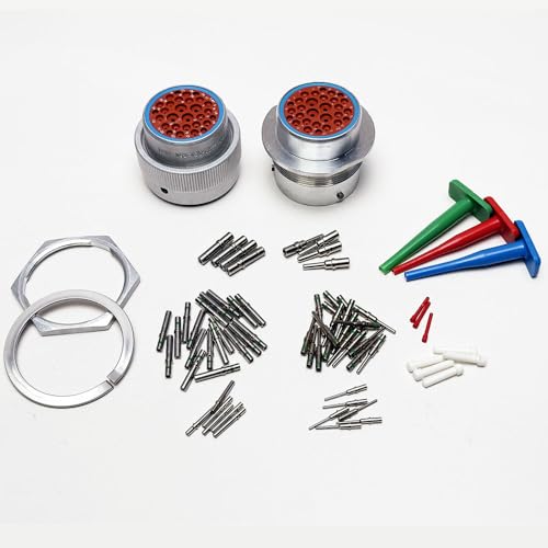 Deutsch HD30 Bulkhead 29-pin Metal Connector kit, 12-14-20 AWG Solid Contacts (Made in USA)