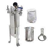 PreAsion #3 Bag Filter Housing 304 Stainless Steel Filter Solid-Liquid Separation Tool 120PSI Industrial Sock Filter 1" Fnpt in/Out Bag Water Filter Purification Equipment 0.6 SQ FT Filtering Area