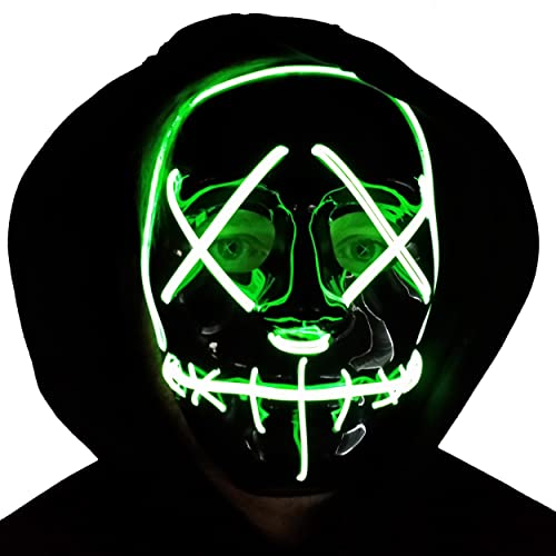 Trippy Lights Purge Mask LED Light Up Classic Style Mask for Halloween, Costumes and Parties