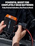 AstroAI S8 Car Battery Jump Starter, 1500A Car Jumper Starter Battery Pack for Up to 6.0L Gas & 3.0L Diesel Engines, 12V Portable Jump Box with 3 Modes Flashlight and Jumper Cable (Orange)