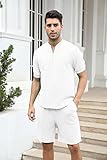 FZNHQL Summer Mens Tracksuit Sports Shorts and T-shirt Set Streetwear Sasual Wear Training 2 Piece Outfits Track Suit White X-Large