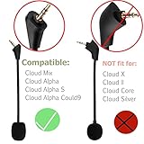 Cloud Mix Microphone Accessories Compatible with Kingston HyperX Cloud Alpha, Alpha S, Alpha Cloud9, Mix Gaming Headset, 3.5mm Audio MIC Work for PS4, Xbox One, Nintendo Switch, Computer PC Gaming