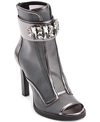 Karl Lagerfeld Paris Women's Blayze Fashion Bootie Boot, Silver, 7.5