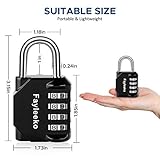 Combination Lock, 4 Digit Combination Padlock for School Gym Sports Locker, Fence, Toolbox, Case, Hasp Cabinet Storage (3 Pack, Black)