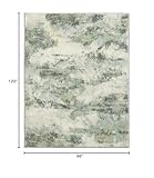 Carvapet 8x10 Rugs for Living Room Green Rug Washable Large Rug Modern Abstract Area Rugs Low Pile Sage Green Rug with Rubber Backing Stain Resistant Rug Foldable Machine Washable Carpet