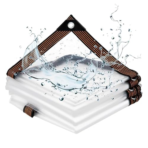 Clear Tarpaulin Transparent Waterproof 32.8X39.4ft, Clear Plastic Tarp, Ground Cover Pool Tarp, Tarp Waterproof with Grommets, for Patio Plants Chicken Coop Dog Kennel Balcony and Furniture Cover