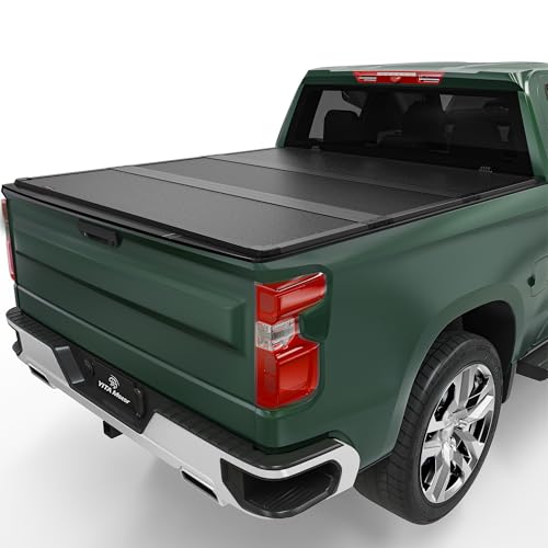 YITAMOTOR FRP Hard Tri-fold Truck Bed Tonneau Cover Fits for Chevy Silverado/GMC Sierra 1500 New Body Style 2019-2025, Fleetside 5.8 ft Bed
